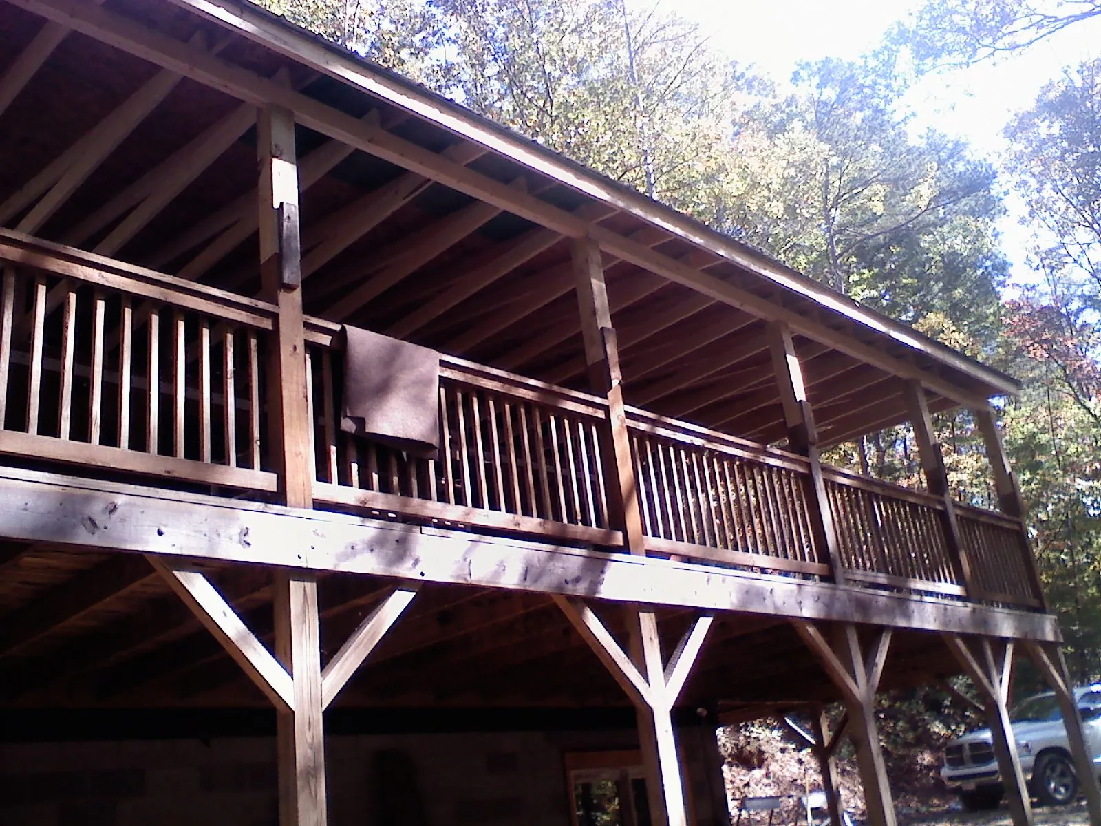 Timber framing under a new elevated porch and deck — Roof Leak Repair in Pennington by Roofing Brothers